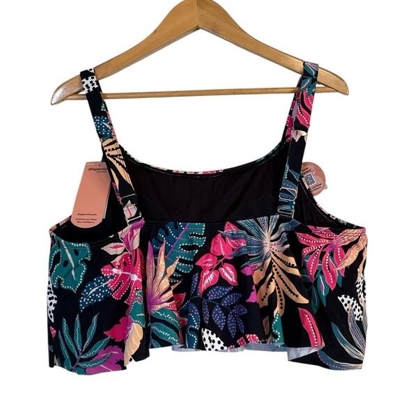 Shapermint Essentials Women Tropical Ruffled Swim Bikini Top Size 3XL Multi NWT - Picture 7 of 12